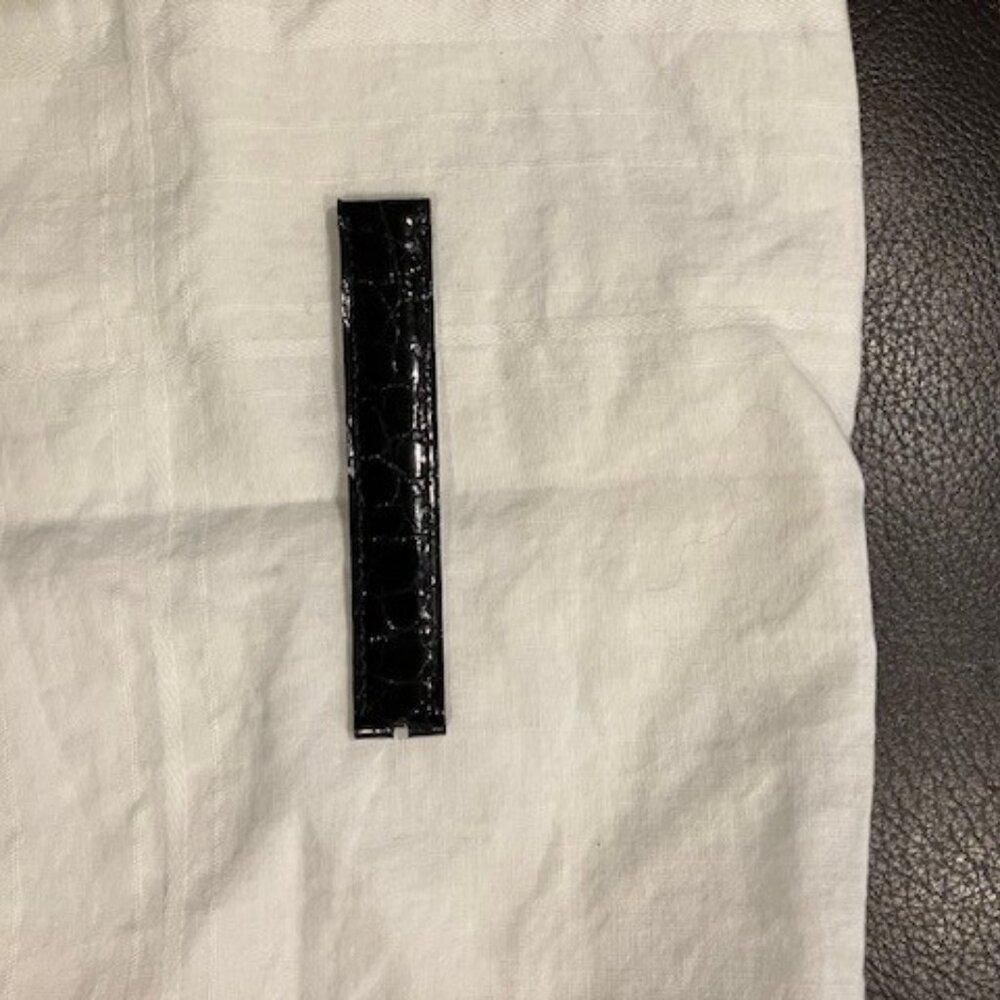 Cartier Tank francaise alligator Black leather strap-Buckle Side